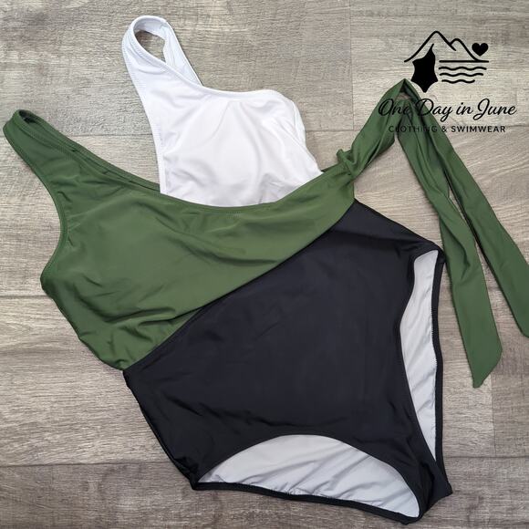 Cupshe Color Block One Piece Swimsuit Size L - Picture 3 of 7